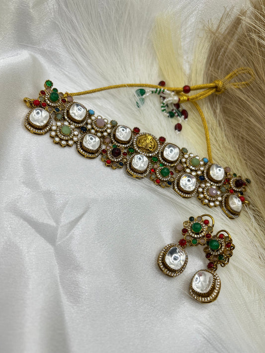 Multicolor Moissanite choker