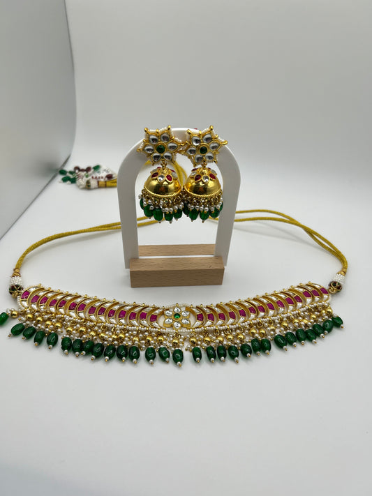 Pachi kundan necklace