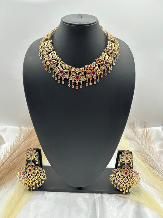 1gm gold Jadau necklace