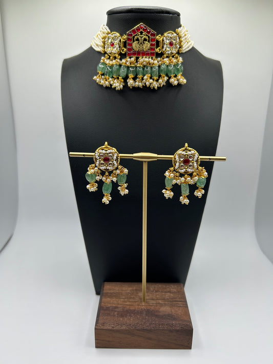Pachi kundan necklace