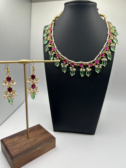Pachi kundan necklace