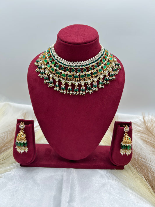 Pachi kundan necklace