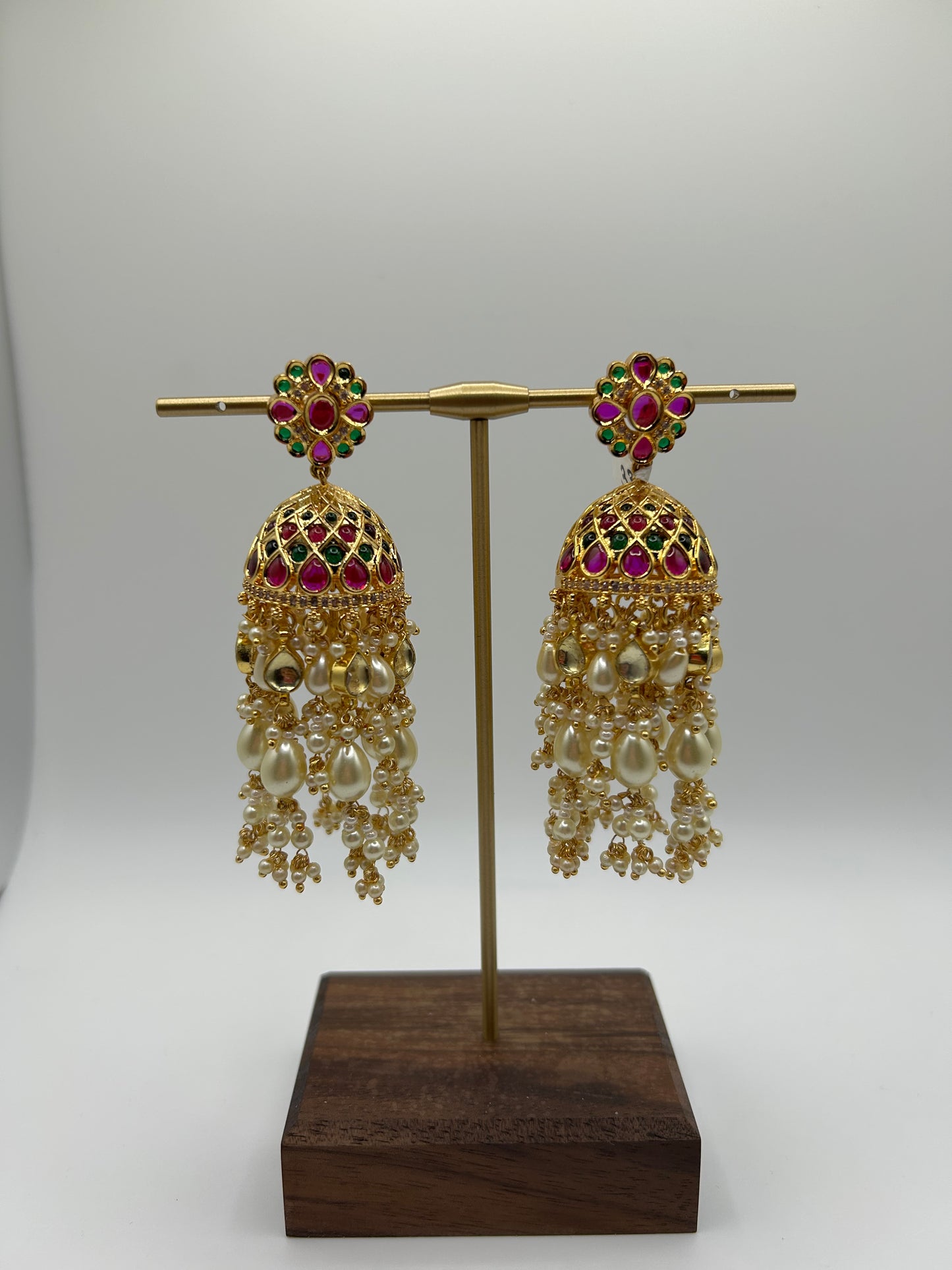 Pachi kundan chandelier earrings